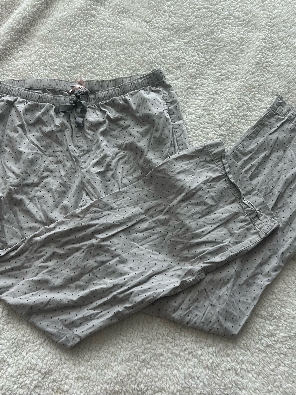 Victoria's Secret Light Gray Polka Dot Pajama Pants
